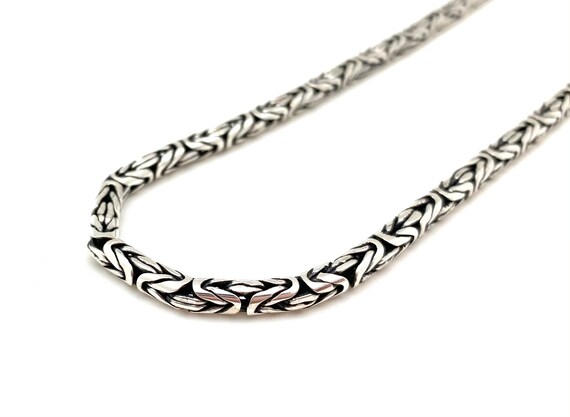 シルバービザンチンバリチェーン / 925スターリングバリチェーン 3 mm