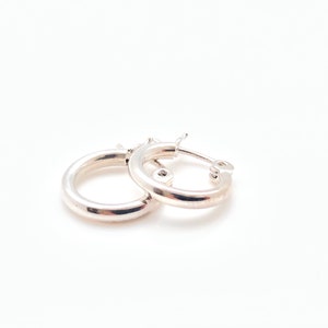 Small 16mm Snap Post Hoop Earrings - 16mm x 2mm Small Silver Hoops - Small Latch Hoops - 16mm Sterling Silver Hoops - 16mm x 2mm Hoops