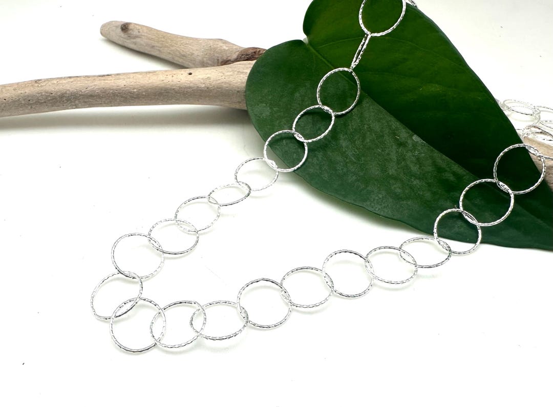 Silver Open Circle Chain / 925 Sterling / Round Circle Link Chain