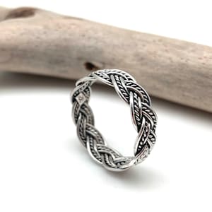 Basket Weave Silver Ring // Double Weave Band // Best Selling Weave Band // Women&#39;s Men&#39;s Silver Ring // Weave Ring 5-10 // 925