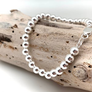 Silver Ball Bracelet 8mm / Medium Ball Silver Bracelet 7.5&quot;, 8&quot; / Classicl Silver Bead Bracelet / Light Ball Bracelet / 925 Sterling