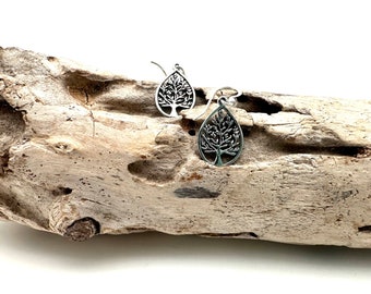 Tree of Life Silver Earrings 15mm / Tree Earrings / Mother Nature Medallion / Meditation Earrings / Peace Harmony / 925 Silver