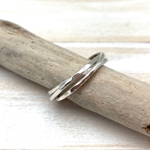 Thin Hammered Rolling Ring Size 7, 8, 9 - 1mm Ring - Three Band Rolling Ring - Multi Band Ring - Triple Rolling - Trinity - 925 Sterling