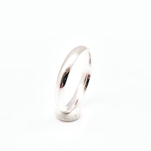 Silver Band Ring 3mm Size 3-13- Custom Size Ring - 925 Sterling - Silver Dome Wedding Band - Handmade Silver Ring - Stacking Plain Band
