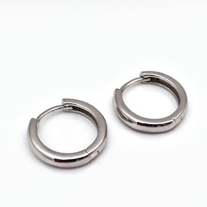 Tiny Silver Huggie Earrings - Best Selling Small Silver Hoop Earrings - 12mm Silver Hinged Earrings - Silver Huggies - Snap Hoops