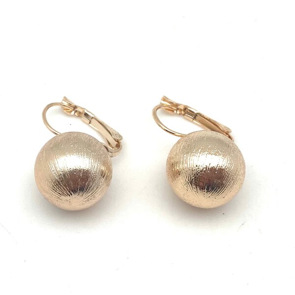 Gold Large Ball Drop Earrings 15mm - Textured Gold Ball Earrings - Best Seller - Simple Earrings - Everyday Earrings - Ball Studs - Goldfill