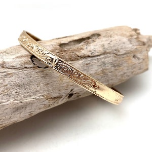 Gold Bangle Bracelet 7”, 8” -  65mm, 70mm Gold Slip on Bangle - Gold Bracelet Best Seller - Gold Fill