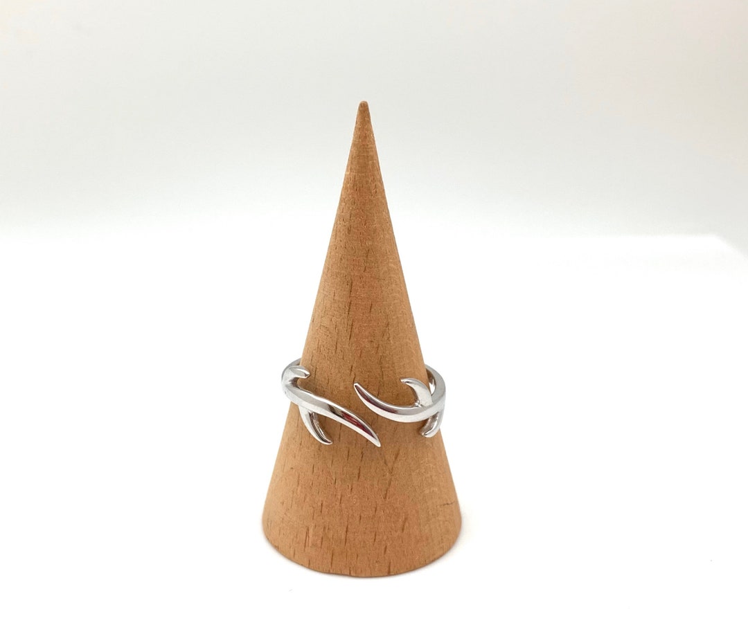 Silver Antler Ring / Sterling Antler Ring / Silver Wrap Around Ring ...