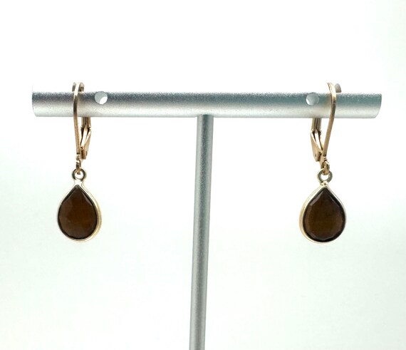 Boucles D’oreilles Longues Gouttes Rebecca En Acier Inoxydable Avec œil De Tigre - Neuf Avec étiquettes