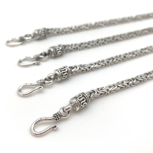 Handgjort 3 mm oxiderat sterlingsilver bysantinskt armband bild 7