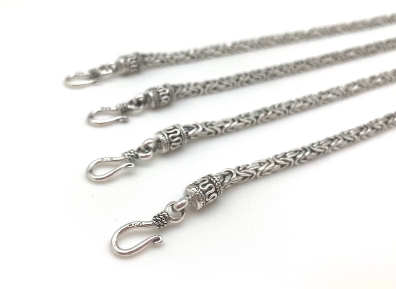 Handgjort 3 mm oxiderat sterlingsilver bysantinskt armband bild 7