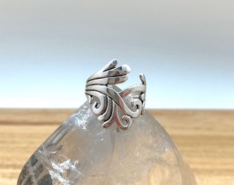 Wings Silver Ring / Wing Wrap Swirl Silver Ring / Aztec Men and Women's Ring / Oxidized / Sterling 925 / size 4-12