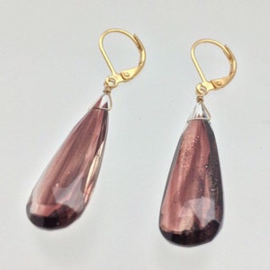 Chocolate Quartz Earrings // Gold Sparkle // Gold Fill Ear Wires