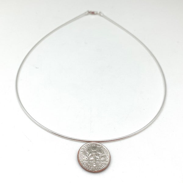 Thin 1.2 mm Silver Wire Choker 16" 18" / Thin Silver Omega / Simple Silver Choker / Pendant Choker / Silver Cable / 925 Sterling Silver