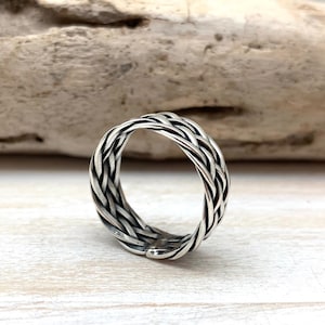 Basket Weave Silver Ring // Weave Cigar Band // Basket Weave Band // Women's and Men's Silver Ring // Weave Ring 7, 8, 9, 10, 11, 12 // 925