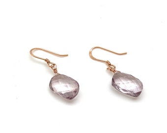 Ametrine Rose Gold Earrings // Pink Ametrine Rose Gold // Amethyst Citrine // February Birthstone // // Natural Ametrine // Goldfill