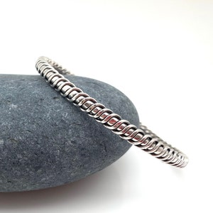Silver Flexible Cuff / Twist Sterling Bracelet / Patterned Sterling Bangle / Wire Wrapped Cuff / Sterling Silver 925 / Fits 6.5&quot; to 8&quot; / 5mm