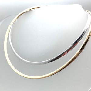 4mm Silver Gold Reversible Omega 18&quot; // 4mm Silver Omega // 4mm Gold Omega // 18&quot; Gold Plated 925 Sterling // 16&quot;, 18&quot; // Made in Italy