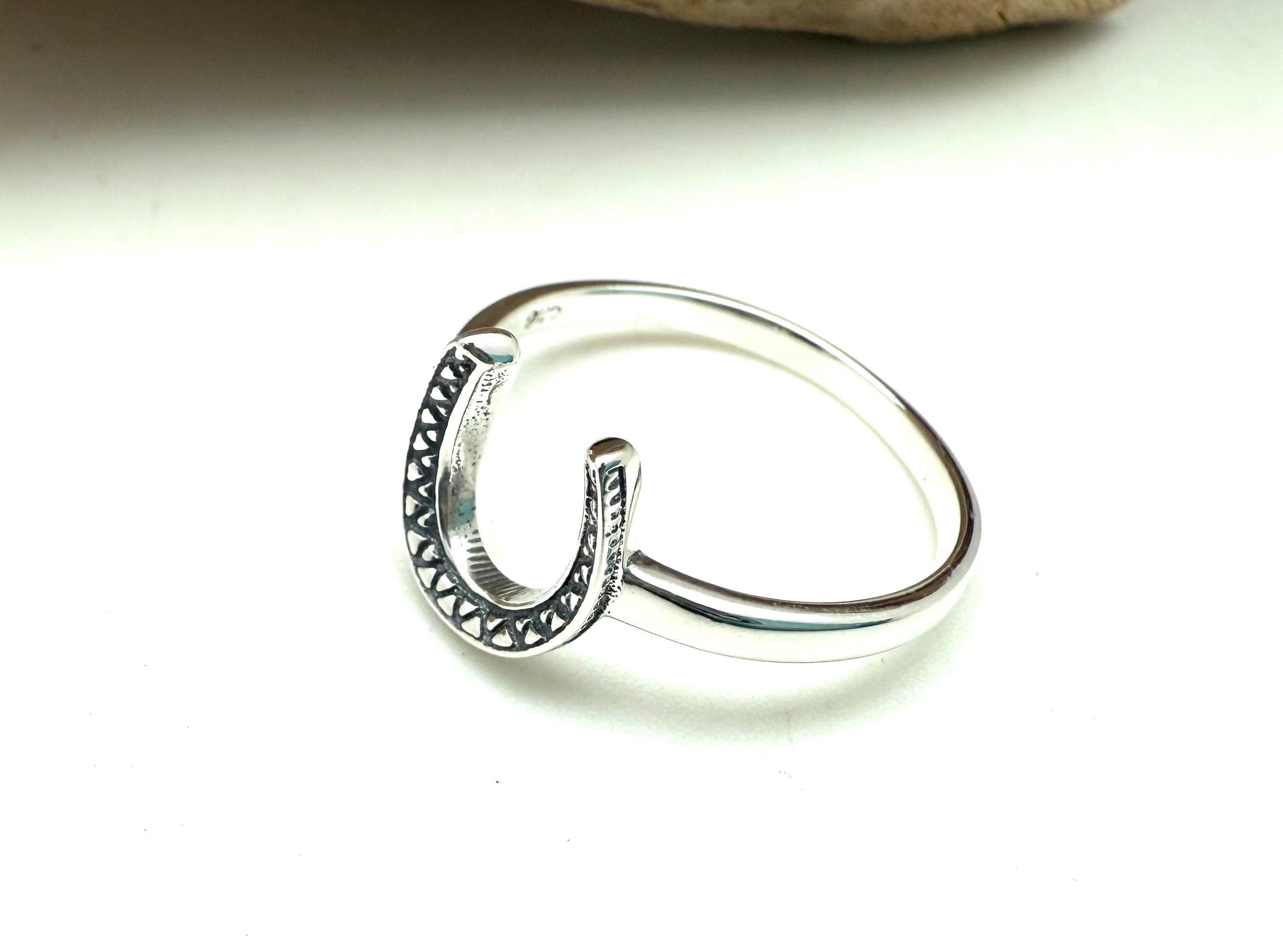 Sterling Silver Horseshoe Ring, Southwestern Good Luck Ring - Etsy