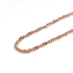 Rose Gold Small Singapore Chain 16&quot;, 18&quot;, 20&quot; / Rose Gold simple Chain / Rose Gold Glittery Necklace / Rose Gold Plated 925 Silver /