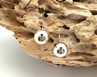 Silver Ball Earrings / Best Selling size Dangly  Ball 12mm / Classic Ball Earrings / Lightweight Silver / 925 Silver