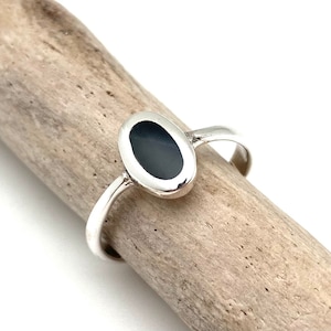 Kleine zwarte onyx zilveren ring/eenvoudige zwarte onyx ring/925 sterling/natuurlijke onyx/minimalistisch/dames heren onyx 4, 5, 6, 7, 8, 9, 10