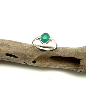 Green Onyx Simple Ring 6, 7, 8 / Green Onyx Ring / Natural Green Onyx / 925 Sterling