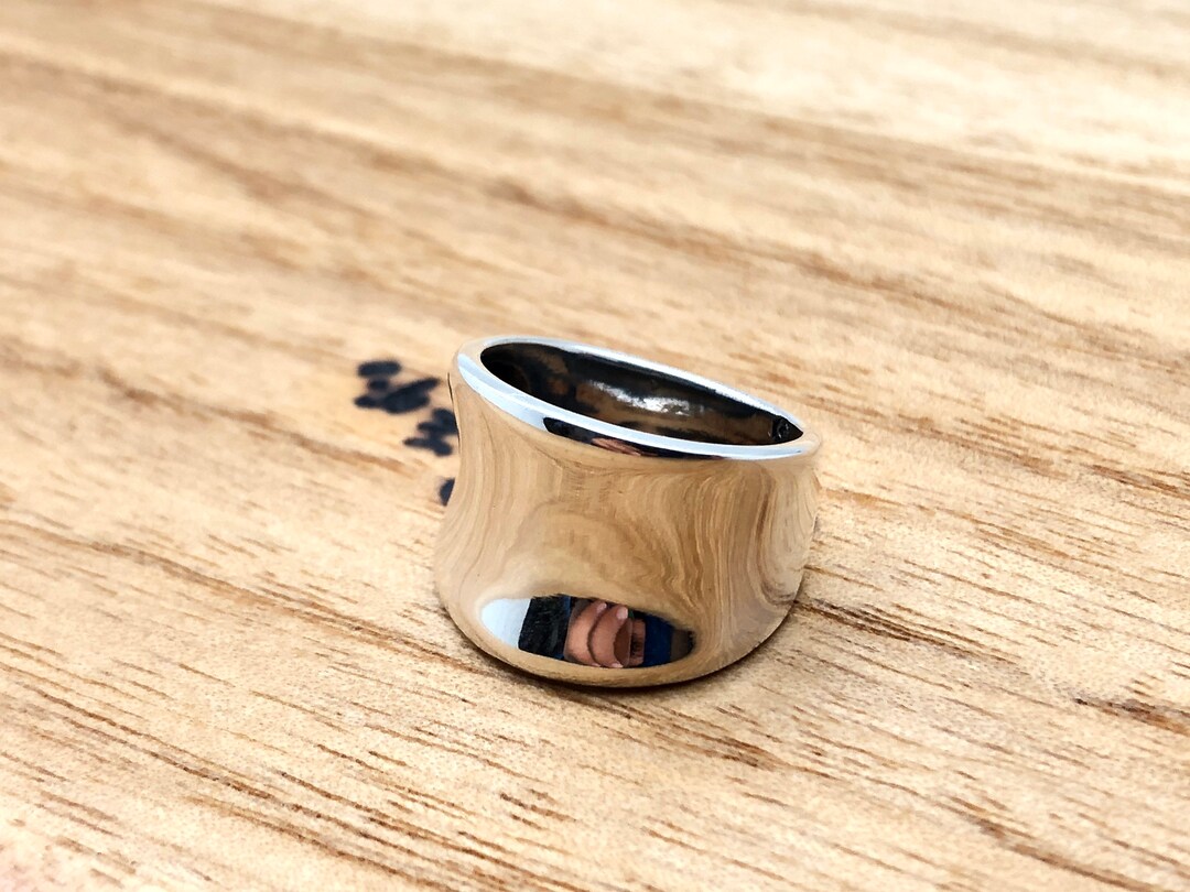 Silver Concave Ring // Sterling Silver 925 // Concave Silver Ring ...