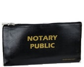 Small notary supply bag. This durable notary bag can hold a few notary stamps. This Notary bag will help organize your notary stamps seal.