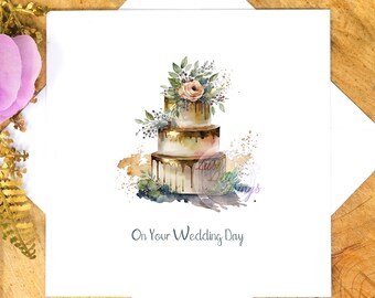 Wedding Day Cake Card | Congratulations Wedding card | Special Day card | Cake Card