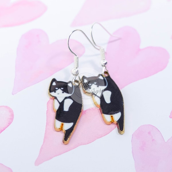 Cat Earrings | Cute Cat Earrings | Hanging Cat Earrings | Dangly earrings | Quirky earrings | Gift ideas | Earring Gifts