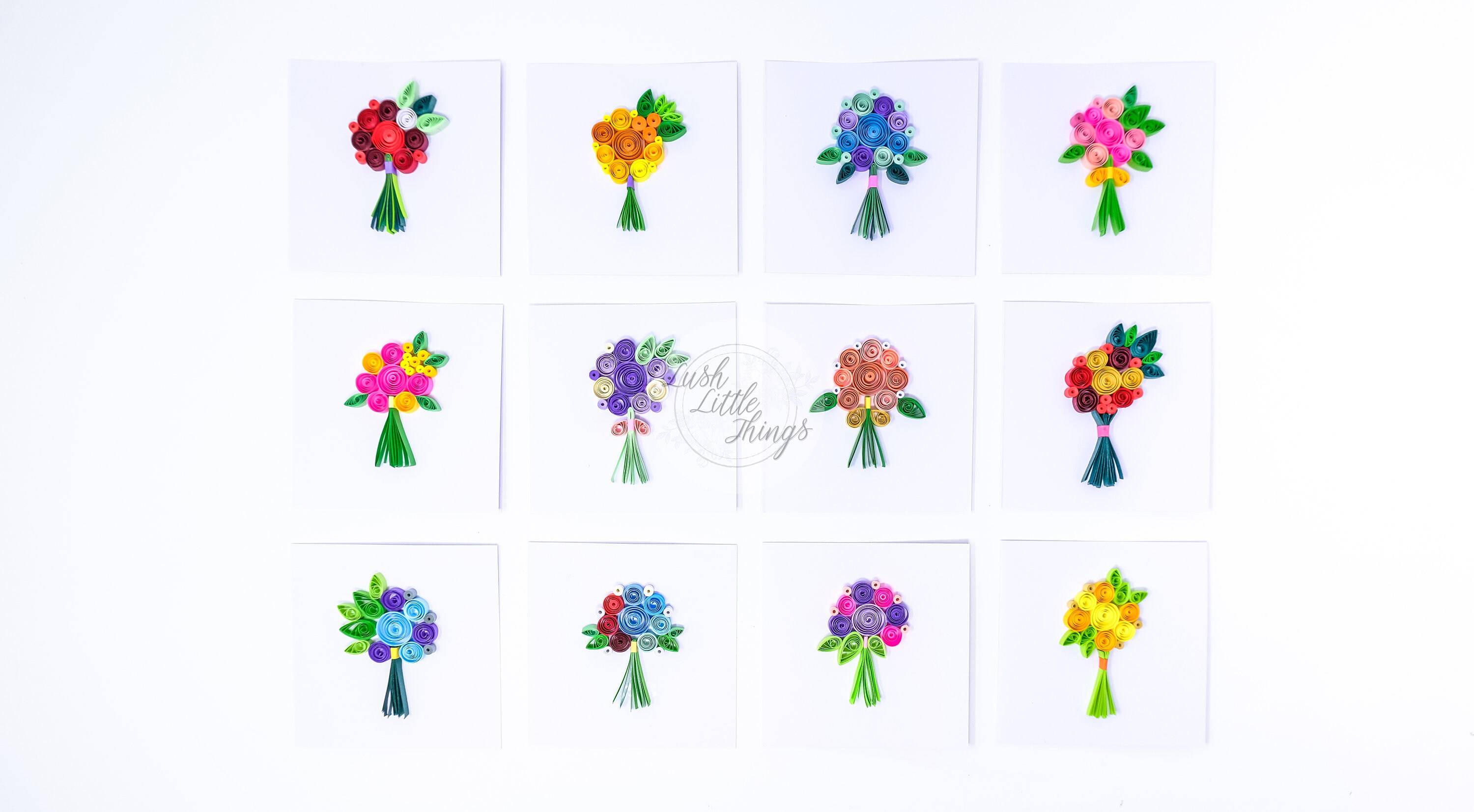 Bouquet Quilling Card Quilling Cards Birthday Quilling Etsy UK
