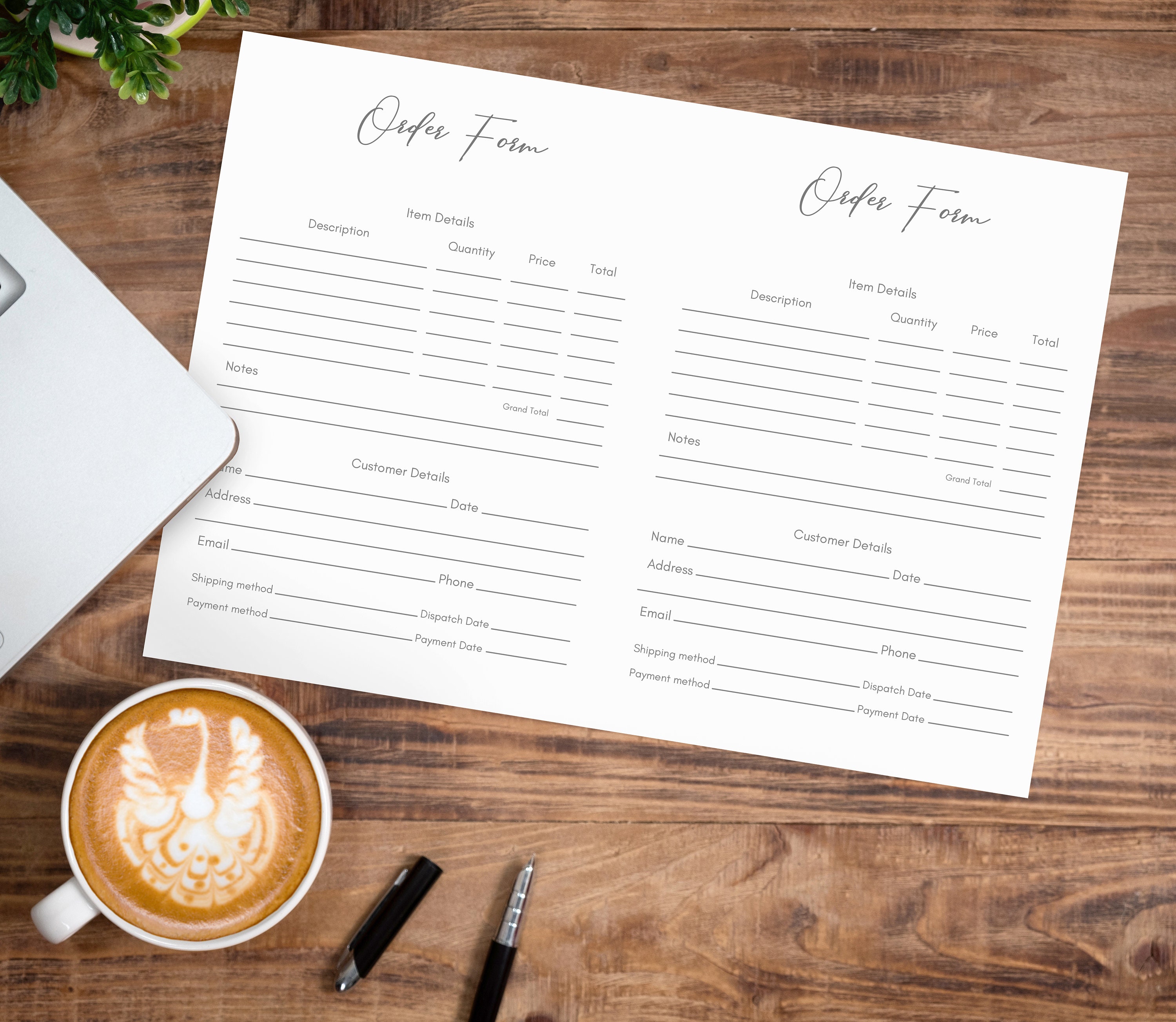A4 Printable Order Form | Digital Download | Craft Fair Order Form ...