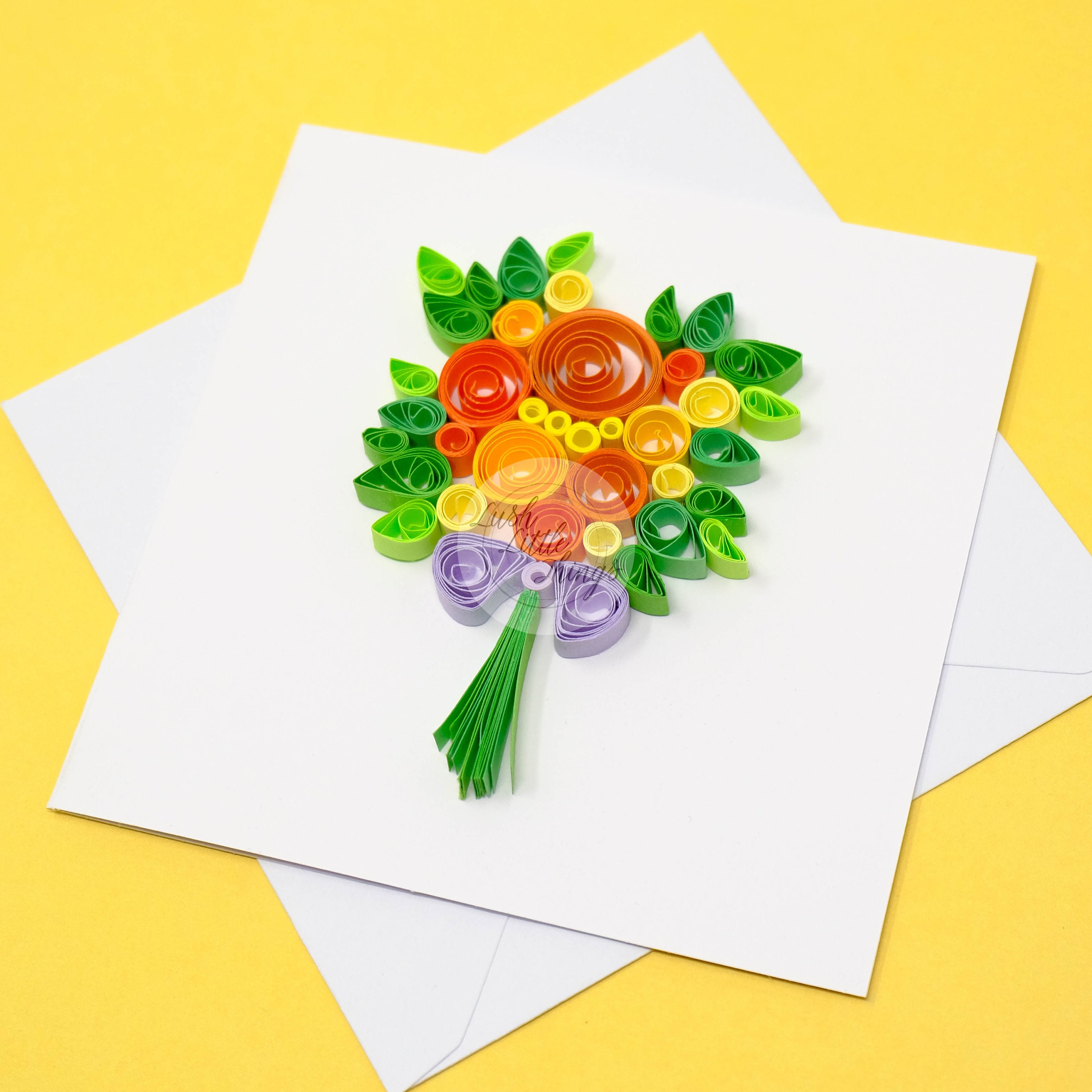Bouquet Quilling Card Quilling Cards Birthday Quilling Etsy UK