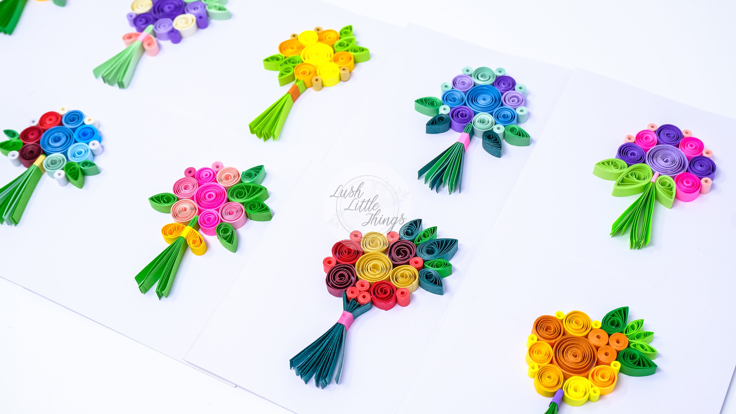 Bouquet Quilling Card Quilling Cards Birthday Quilling Etsy UK