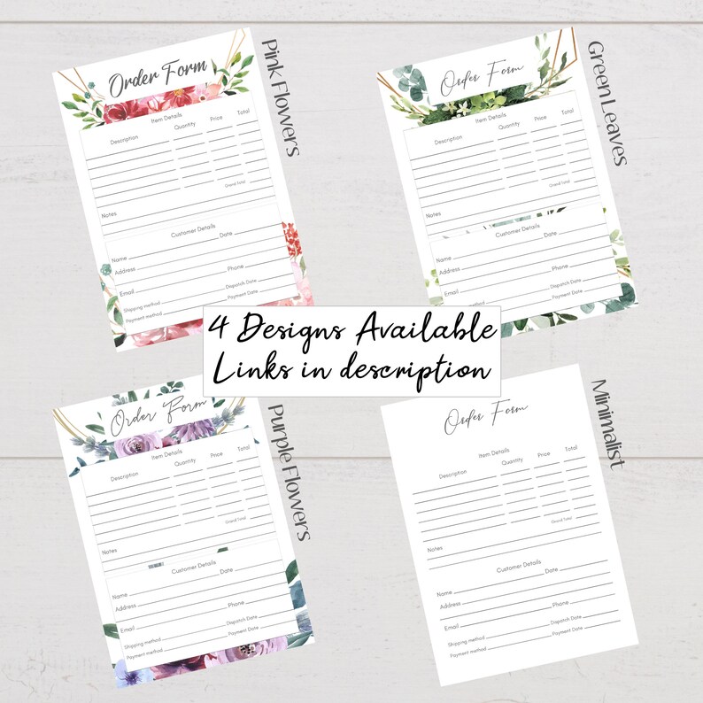 A4 Printable Order Form | Digital Download | Craft Fair Order Form ...