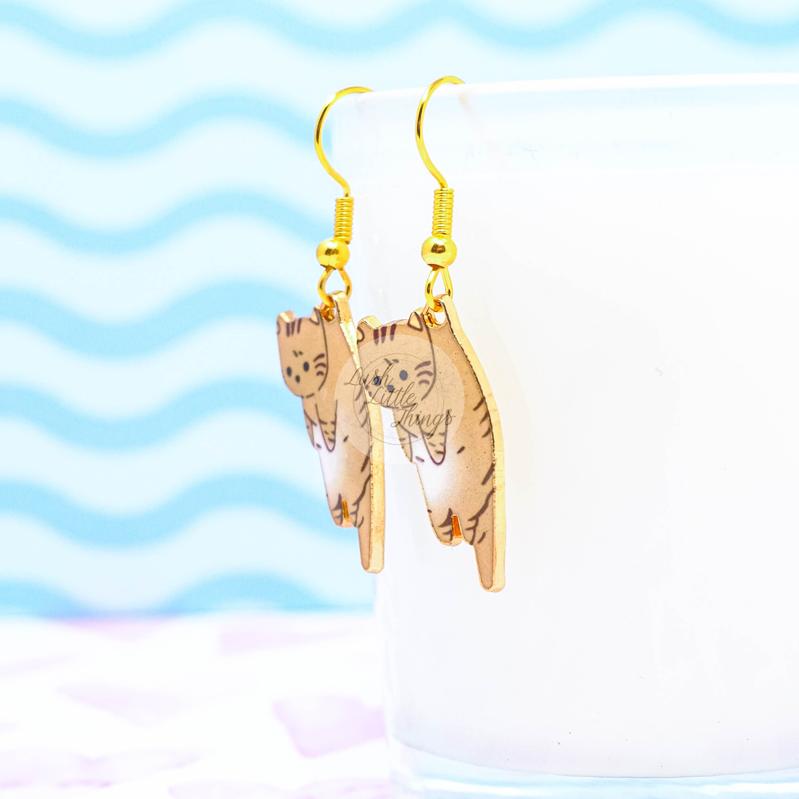 Cat Earrings Cute Cat Earrings Hanging Cat Earrings Etsy