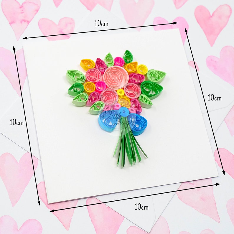 Bouquet Quilling Card Quilling Cards Birthday Quilling Etsy