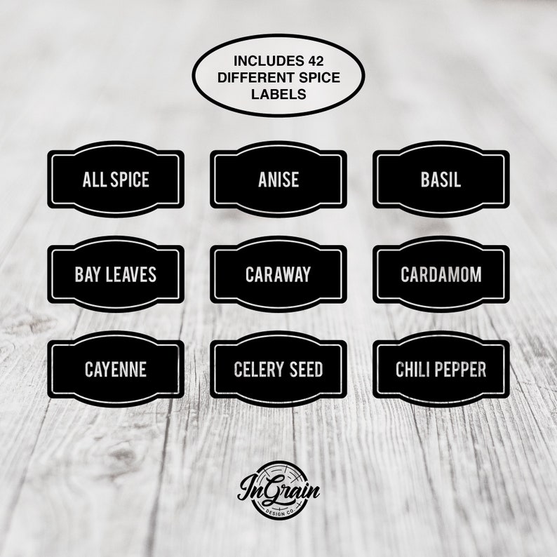 Spice Jar Svg Labels Svg Farmhouse Svg Pantry Svg Etsy