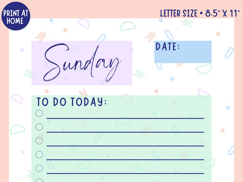 Printable Daily to Do List Calendar Digital Download - Etsy