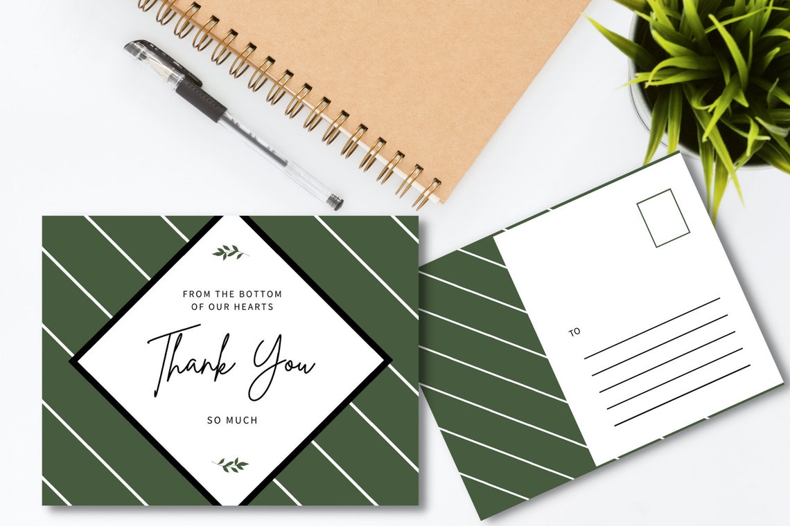 Thank You Postcard Printable PDF Thank You Postcard for Wedding ...