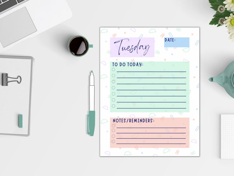 Printable Daily to Do List Calendar Digital Download Etsy
