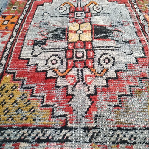 Turkish Rug 3.6x2.4 shops ft,distressed rug,small area rug,hand hooked rug,kitchen rug,oushak runner rug,tribal rug,boho decor rug,Anatolian rug