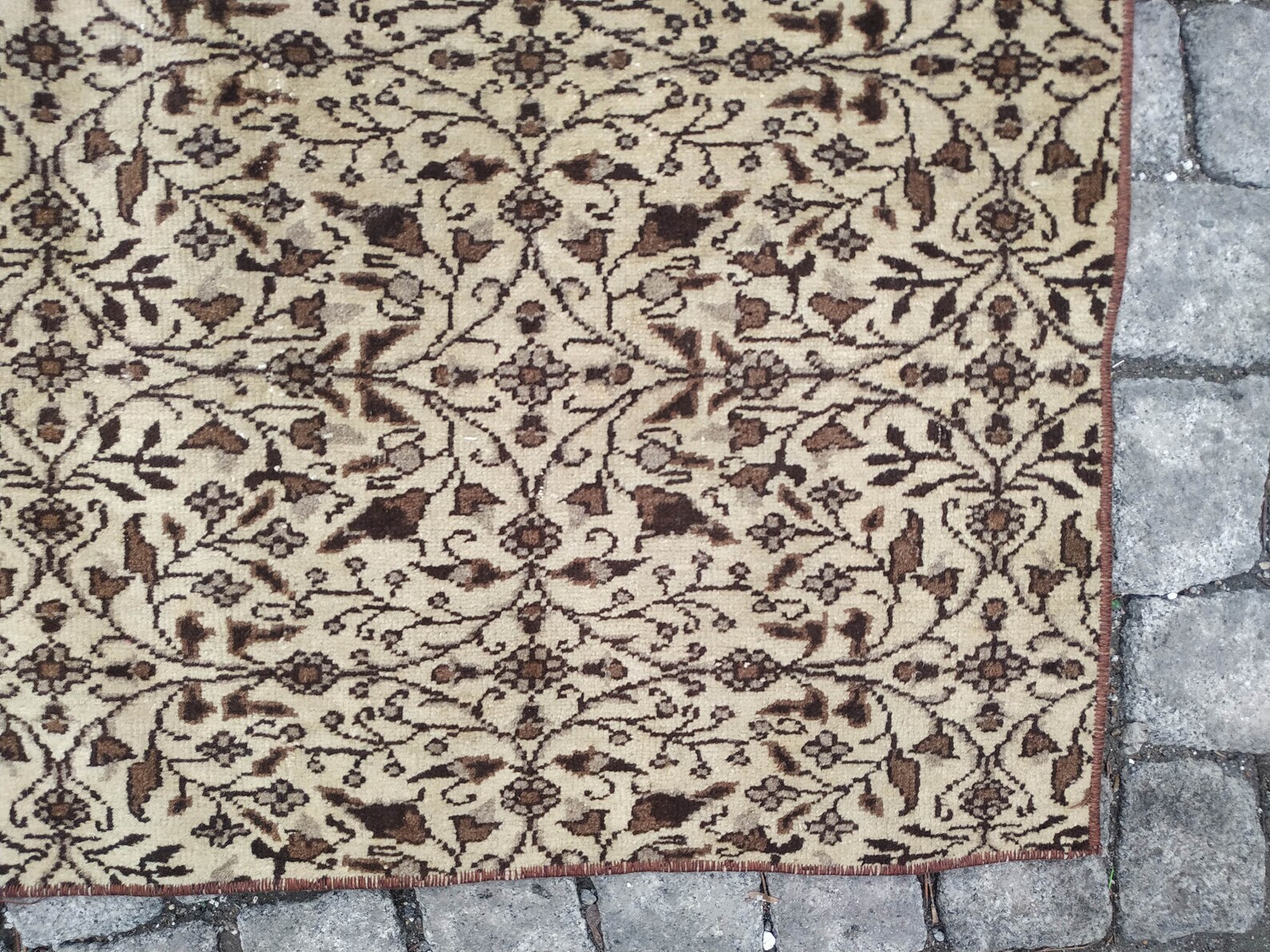 Quadratischer Teppich 48x5ft vintage Brauner Teppich großer | Etsy