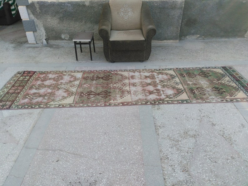 Runner Rug long 3.1x11.3 ft,vintage turkish rug,hand woven rug,persian runner,large area rug,large vintage rug,kilim runner,rug runner