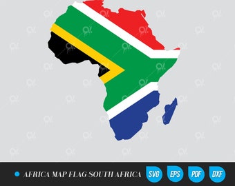 South Africa Flag Africa Map SVG DXF EPS (Digital Download)