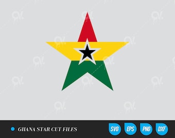 Archivo de corte de la bandera de la Estrella Negra de Ghana (svg, png, ai, eps, dxf) (Descarga digital)