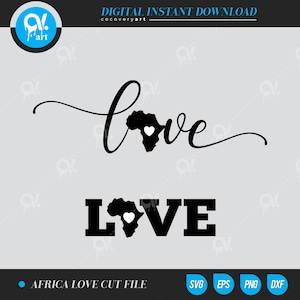 Afrika Liebe 1&2 Schnittdatei SVG für Schneidemaschinen Dateien Vektordateien Clip Art Schnittdateien sofort download