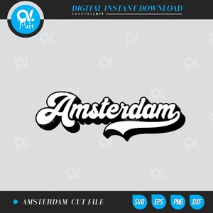 Amsterdam Ai, Eps, Png,Svg, Dxf Datei für Silhouette Cameo, Curio, Schnittdatei für Schneidemaschinen, sofortiger Download