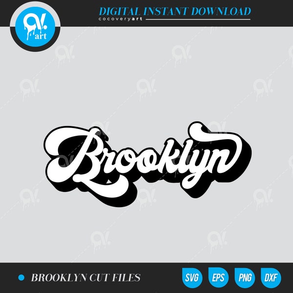 Brooklyn NYC Ai, Eps, Png, Svg, Dxf file for Silhouette Cameo, Curio, cut file for cutting machines, instant download